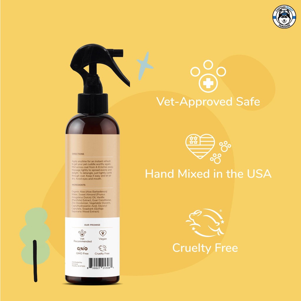 Kin+Kind สเปย์น้ำหอมบำรุงขน สำหรับสุนัข กลิ่น Almond+Vanilla Conditioning Coat Spray - Image 2