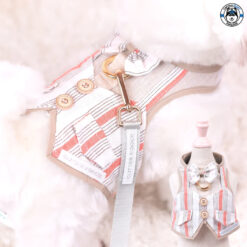 Glitter Pooch Harness ชุดรัดอก สายจูง เสื้อผ้า สุนัข, หมา, แมว, สัตว์เลี้ยง พร้อม สายจูง รุ่น Mr. Gentleman Brick Strip