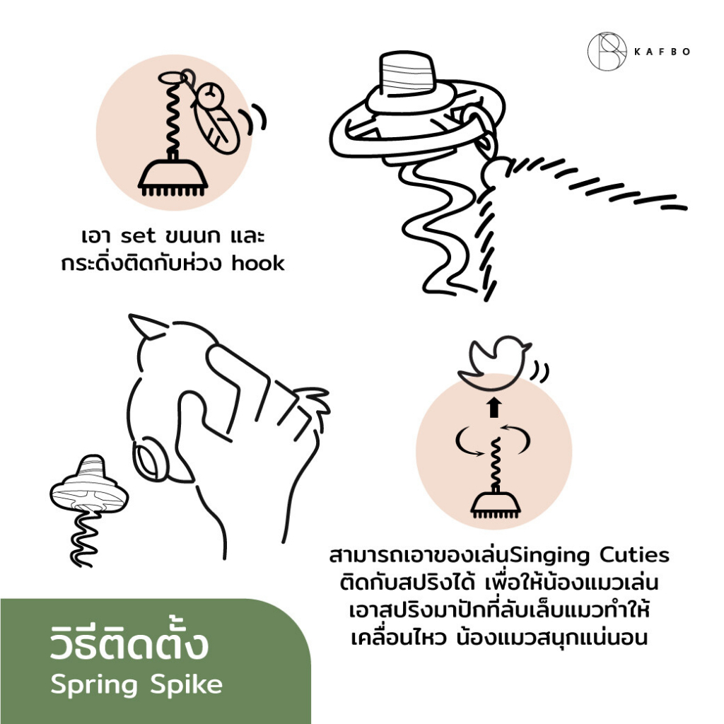 KAFBO Singing Cuties Accessory - Spring Spike สปริง อุปกรณ์เสริม นกจ๊ะจ๋า และ หนูจ๊ะจ๋า - Image 3