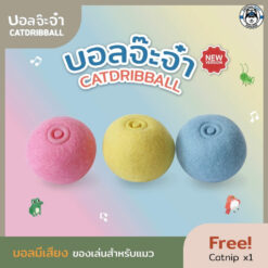 Alternative view of KAFBO Catdribball บอลจ๊ะจ๋า new version มีปุ่มเปิดปิดได้ ของเล่นแมว ลูกบอลสำหรับแมว บอลมีเสียง บอลเสียงสัตว์