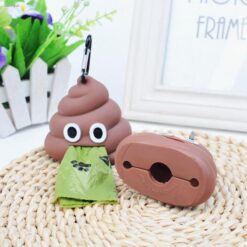 Alternative view of FOFOS Poop Bag กล่องใส่ถุงเก็บอึ รูปอุนจิ แบบพกพา มีที่ห้อยกระเป๋า มาพร้อมถุงพลาสติกรีฟิล 2 ม้วน [ม้วนละ 34 ใบ]