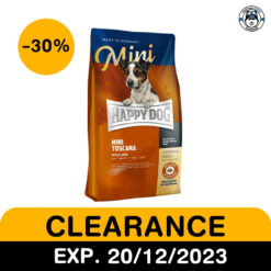 Happy Dog Mini Toscana มินิ ทอสคาน่า อาหารสุนัข พันธุ์เล็ก สุนัขทำหมัน อ้วนและอายุมาก 300g ราคาพิเศษ exp.20/12/23