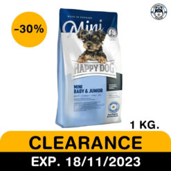 Happy Dog Mini Baby & Junior อาหารลูกสุนัข พันธุ์เล็ก 1kg. EXP.18/11/23