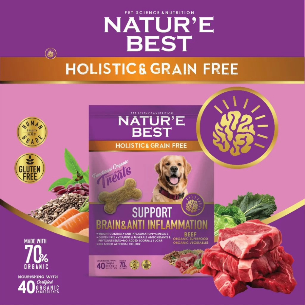 NatureBest : Support Brain & Anti Inflammation : สูตรบำรุงสมอง ช่วยลดอาการอักเสบ รสเนื้อ